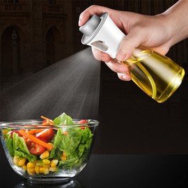 180ml Oil Sprayer Glass Oil Dispenser Bottle Spray Lemon Juice Sprayer for Cooking, Salad, Baking，Cleaning, Plants(White)