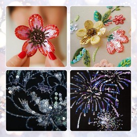 Naler 2800pcs Loose Sequins Green Glittering Sequins Spangles Sequins for Crafts Sewing Clothing Decorating Wedding Christmas,6MM