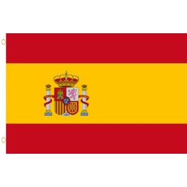Spain Flag 90 x 150 cm - National Flag with Eyelets, Weatherproof and UV-Resistant