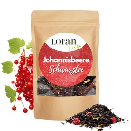 Loran Tee - Black Tea Red Currant, 100 g, Premium Quality, Ceylon Tea, Loose in Zip Bag, Red Currants, Sunflower Blossoms, Aroma