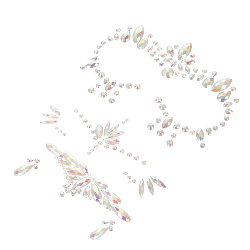 Beavorty 2sets Fluorescent Rhinestone Face Gems Carnival Gems for Face