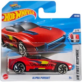 Hot Wheels Alpha Pursuit, Die-Cast Model Car, Red, 1:64 Scale
