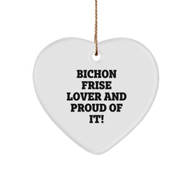 Bichon Frise Dog Lover Gifts from Men to Family - Heart Ornament for Christmas
