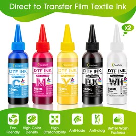 CenDale DTF Ink 600ML - Upgraded High Viscosity DTF Transfer Ink for DTF Film, Refilled Ink for Epson ET-8550 XP-15000 L1800 L805 R1390 R2400 1430 DTF Printers, Heat Transfer Printing Ink Set