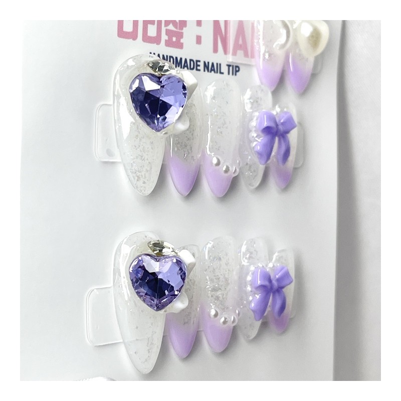 Bora Princess's Dignity Handmade Nail Tips - Coffin / 보라