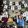 Footbal Themed Birthday Party Decorations - 33 Pcs Black And