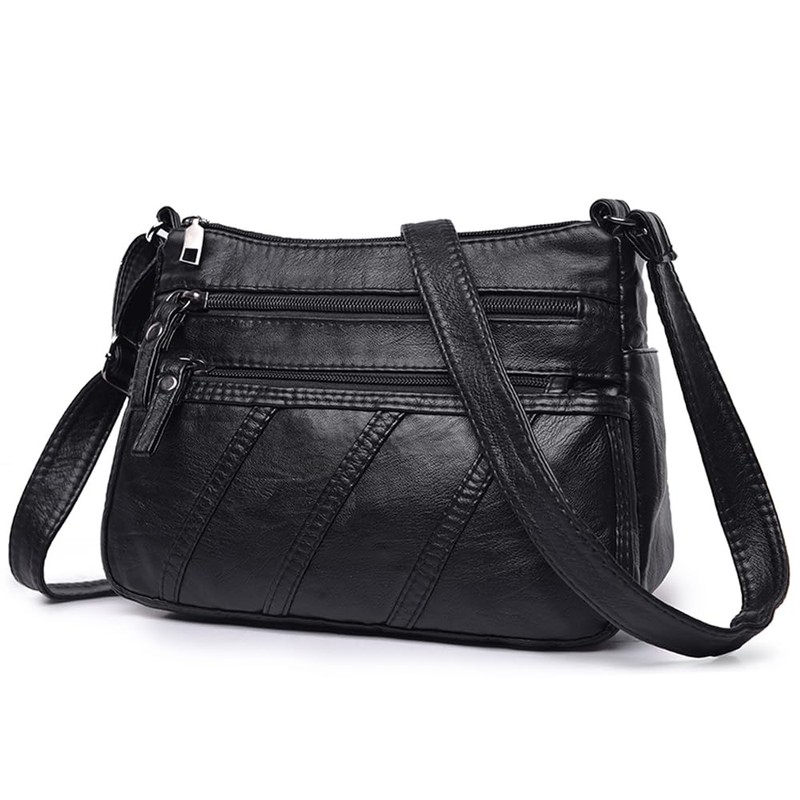 ACNCN Soft PU Leather Crossbody Shoulder Bag, Stylish Women's Multi-Pocket