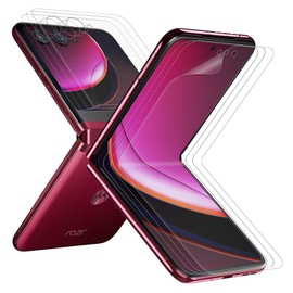 DIACUBE [3+3Pack] For Motorola Razr 50 Ultra 2024, EPU+TPU Anti-Glare Matte Screen Protector, 3 Pack Full Covered Inside + 3 Pack Front Film, Anti-Fingerprint, Self-Healing, Easy Installation with Alignment Jig