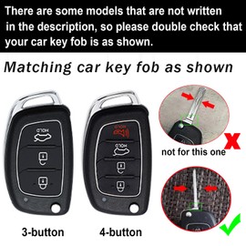 ontto Key Cover Fit for Hyundai I20 I30 I45 IX35 IX45 Flip Folding,Antiscratched Key Fob Case for Solaris Elantra Sonata Santa Fe Tucson Accent Car Accessories,Car Key Shell with Keychain,Grey