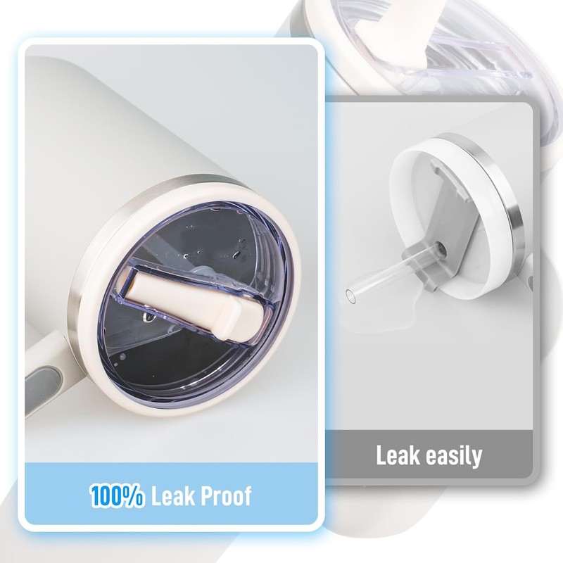 スタンレー蓋交換用40オンス、H2.0スタンレー液体漏れストッパー2個、再利用可能スタンレーストローアクセサリー(ローズクォーツA) (レッド)