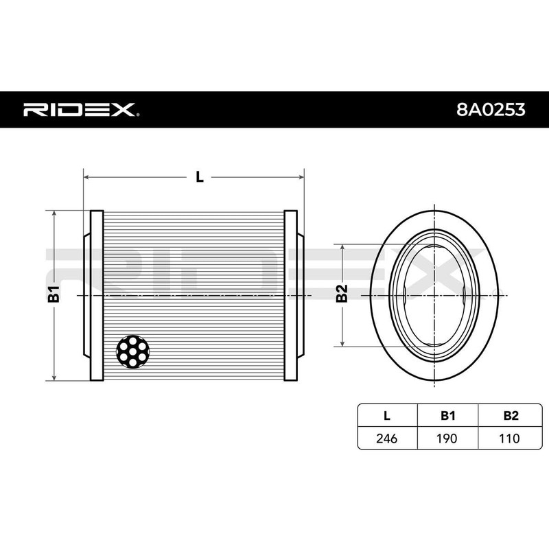 RIDEX 8A0253 air filter, air filter, filter