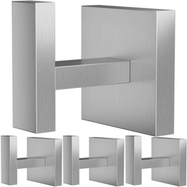 DGYB Towel Hooks for Bathrooms Set of 4 Brushed Nickel Shower Hooks for Inside Shower Stainless Steel Heavy Duty Wall Hooks for Hanging for Kitchen Bedroom Office Pool Coats