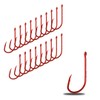 AMZfishing® 20 x Laser-Sharpened Red Worm Hooks in 10 Sizes