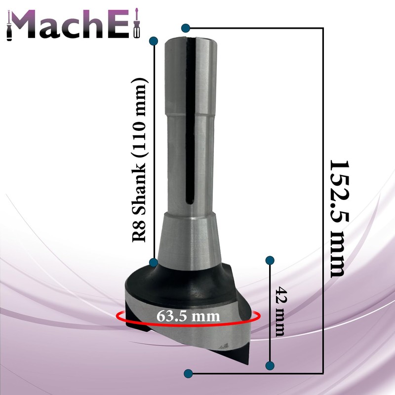 MachEl 2.5-Inch Fly Cutter with R8 Shank for Bridgeport Milling