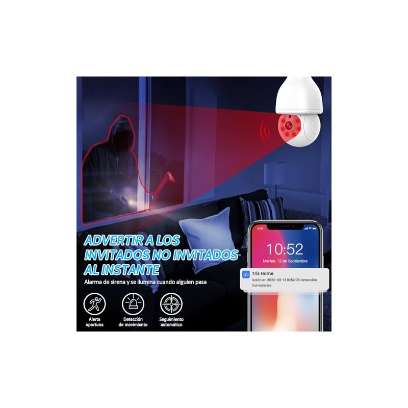 E T EASYTAO Q17 Cámara Foco WiFi 2MP 360° 2PCS