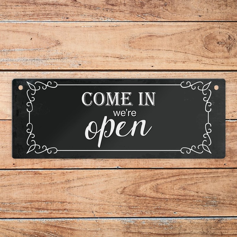 Come in we're open - Sorry we're closed reversible sign