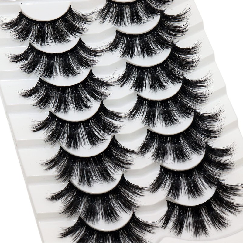 Losha Lashes Pack 7 Pairs Fluffy Faux Mink Eyelashes Soft