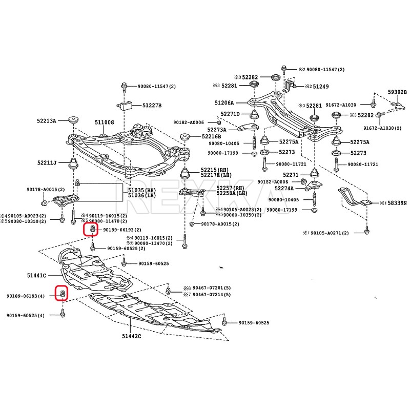 Rexka 20pcs Front Bumper Support Splash Shield Under Cover Nylon