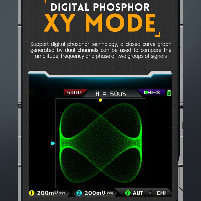 Fluorescent Digital Oscilloscope 2.8in Display 3000mAh Dual Channel Signal Generator