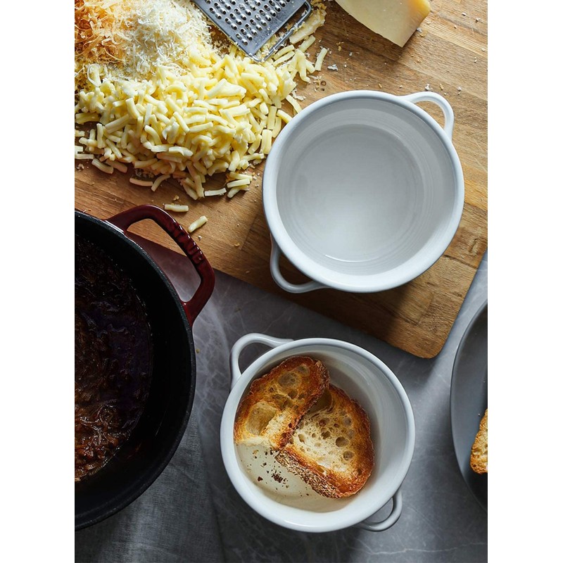 LE TAUCI Soup Bowls with Handles - 28 oz Lead-Free