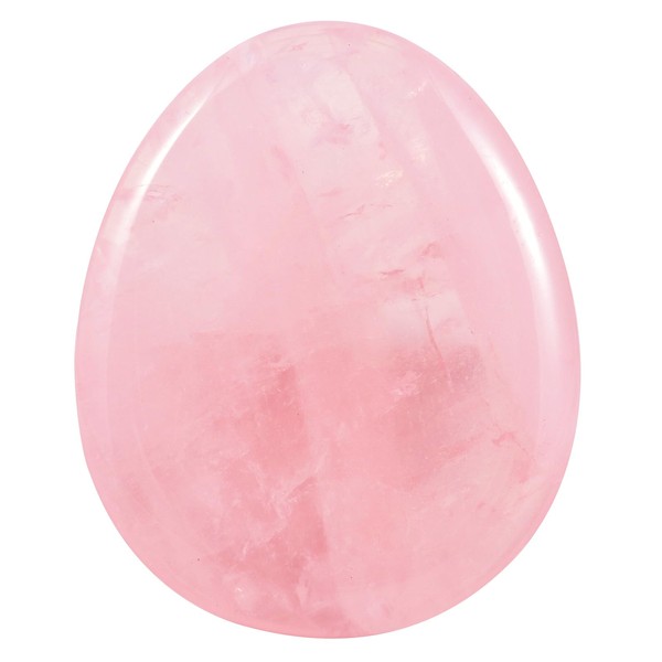 Ladeukoi Natural Rose Quartz Crystal Thumb Worry Stone, Hand Carved