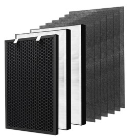 Air220 Air320 Filter Replacement Compatible with Bissell Air320 Air220 2768A 2609A Air Purifier, Include 2 HEPA + 1 Activated Carbon Filter + 6 Pre-Filter, Compare Part # 2677,2678,2804
