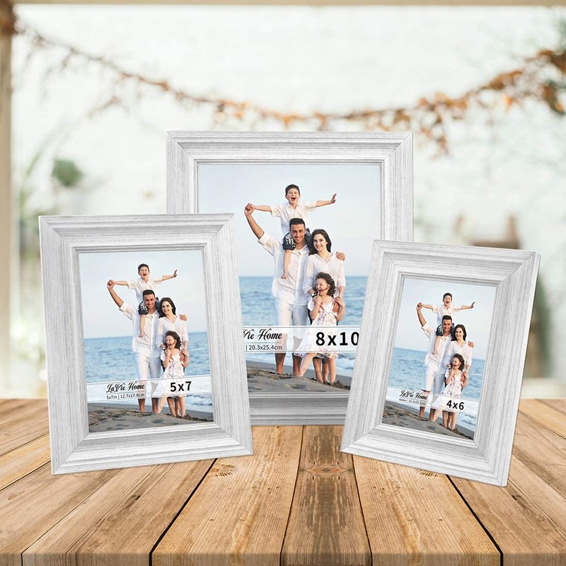 LaVie Home 4x6 Picture Frames (3 Pack, White) Rustic Photo