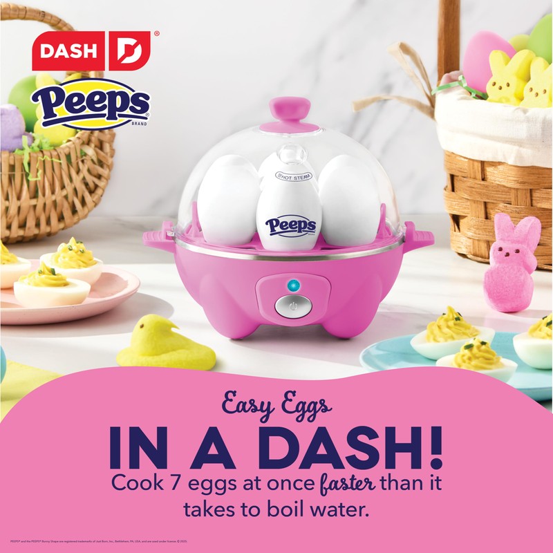 PEEPS x Dash Bunny Rapid Egg Cooker: 7 Egg Capacity