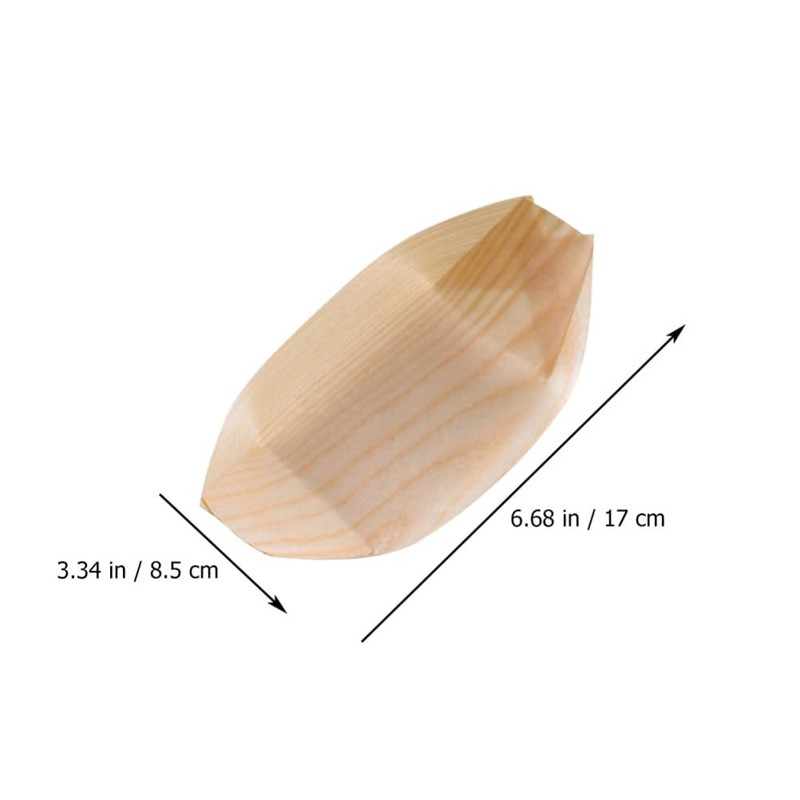 Operitacx 60Pcs Disposable Sushi Boats, 6 Inch Wood Sushi Serving