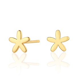 Fettero Women's Earrings, Popular, Hypoallergenic, 14K Gold Plated Earrings, Cute, Work, Accessories, Present, Birthday, Mother's Day, Anniversary, Christmas, 1 Pair, 2 Pieces, For Both Ears, Metal