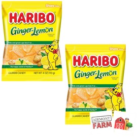 Ginger Lemon Share Size Gummi Candy, 2 Pack with 2 Stickers