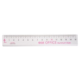 sourcing map Straight Ruler, 15 cm, Metric Aluminium Alloy Ruler, Corrugated Edge, Easy to Take Measuring Tool for Children's Study, Classroom, Office, Persian, Pink