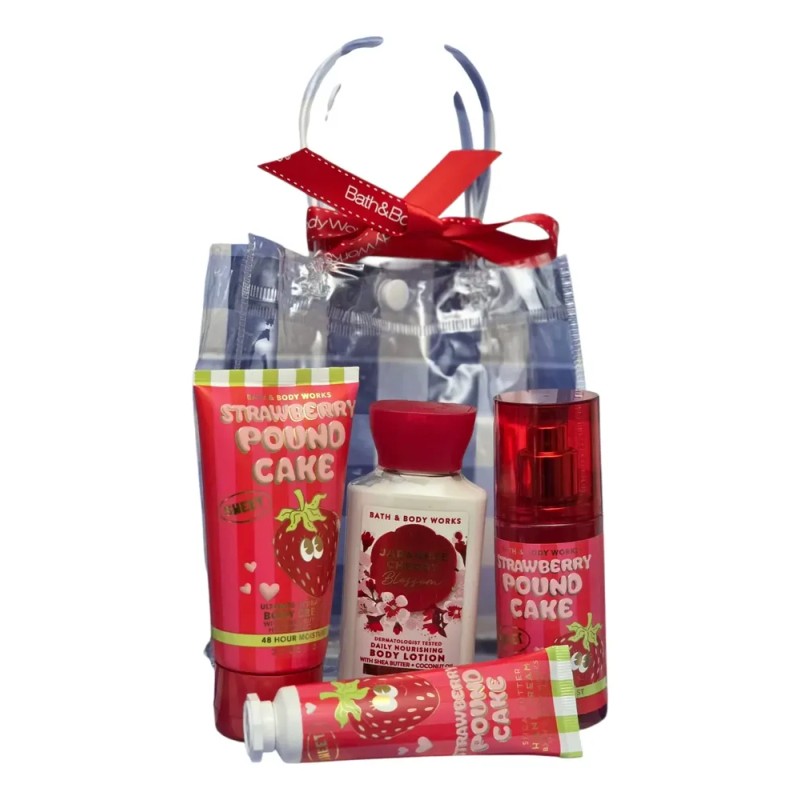 Mini Set Travel 4pz Strawberry Pound Cakebath And Body Work