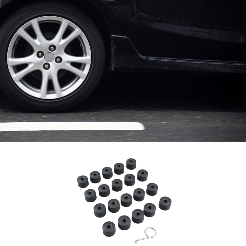 DERCLIVE 20pcs 17mm Plastic Wheel Bolt Nut Cover Caps with