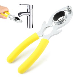 Hogurin Faucet Aerator Removal Wrench, Carbon Steel Alloy Aerator Key Bubbler Wrench Installing Tool for Kitchen Sink Bathroom Faucet Replacement Part Repair Spanner Tool(Yellow)