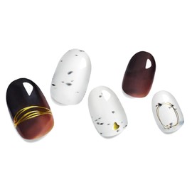 naom 24 Pcs Semi Cured Gel Nail Strips Salon Quality Long Lasting Easy to Apply and Remove Perfect for Women Girls and Children Includes 2 Nail Prep Pads Files and Sticks for Home Nail DIY