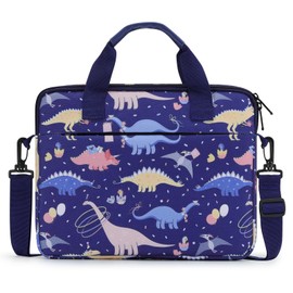 MoKo 10-12.5 Inch Kids Tablet Sleeve Carrying Case for Fire HD 10 13th/11th Gen, Fire HD 8/7 Kids 2022, Tablet Bag with Shoulder Strap for 10/10.1 Inch Android 12/13, Blue Dinosaur