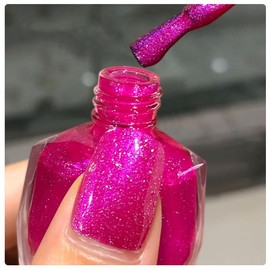 Hot Pink Gel Nail Polish for Women - Air Dry Rose Red Polish for Nails - Reflective Iridescent Neon Pink Nail Polish - Long Lasting Quick Drying No Need UV LED Lamp Nail Polish Summer Nail Art