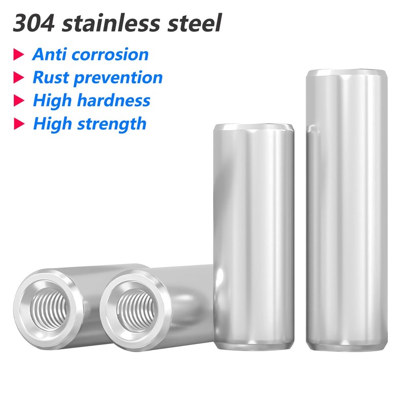 Ctyjia M5x8mm Round Connector Nuts, 6mm Length Female Threaded Rod,
