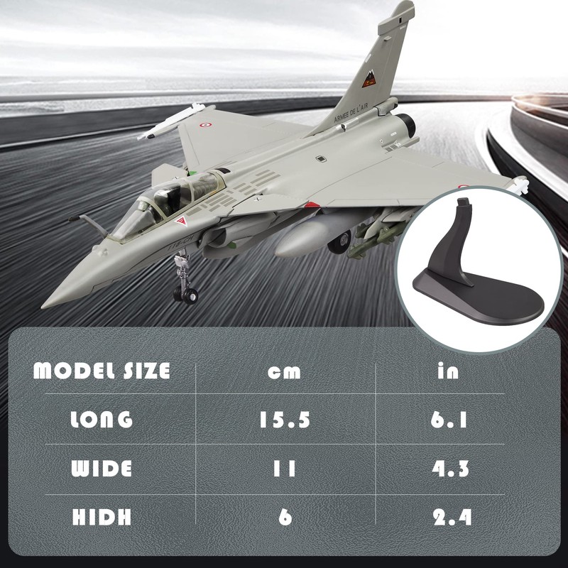 HANGOU 1/100 Dassault Rafale Model Fighter Jet Plane Model Alloy