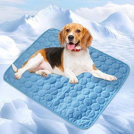 Kittra Dog Cooling Mat,Washable Portable Coolings Pad for Pet Dogs & Cats Sleeping Mat for Indoor & Outdoor Use, Keep Cooling for Pets(Blue,24.4" L x 19.7" W)