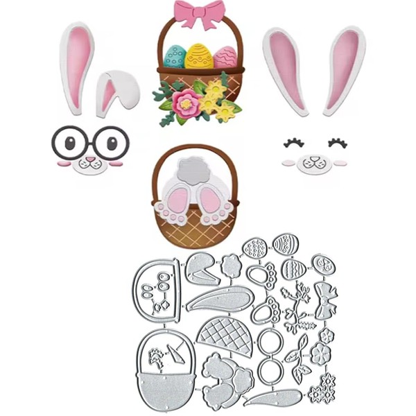 Easter Rabbits Bunny Metal Die Cuts Dies Stencil, Easter Rabbits