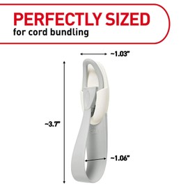Command Command Cord Bundlers, Damage Free Hanging Cord Organizer, No Tools Cord Bundler for Hanging Electrical Cables, 6 Gray Cord Bundlers and 12 Command Strips