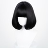 Black Bob Women Men Short Straight Wig with Bangs Heat