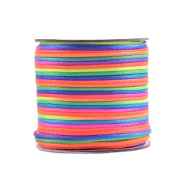 KONMAY 50 Yards 2.0mm Nylon Rattail Satin Silk Trim Cord Beading String for Chinese Knotting, Kumihimo, Beading, Macramé, Jewelry Making, Rainbow