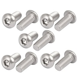 uxcell M6x14mm 316 Stainless Steel Button Head Hex Socket Cap Screw Bolt Fastener 10pcs