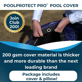 Winter Pool Cover 21 ft Round for Above Ground | Ultra Thick & Durable Above-Ground Pool Cover | PoolProtect Pro Premium Cold- and UV-Resistant | by Protectera (Blue, 21ft + 4x8 Pillow)