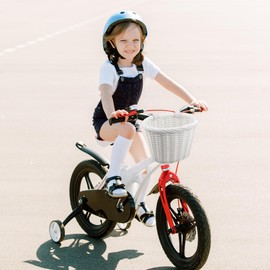 ZUKKA Kids Mini Bike Basket Front Bikes Basket for Children Handlebar Scoooter BMX MTB Bicycle in White