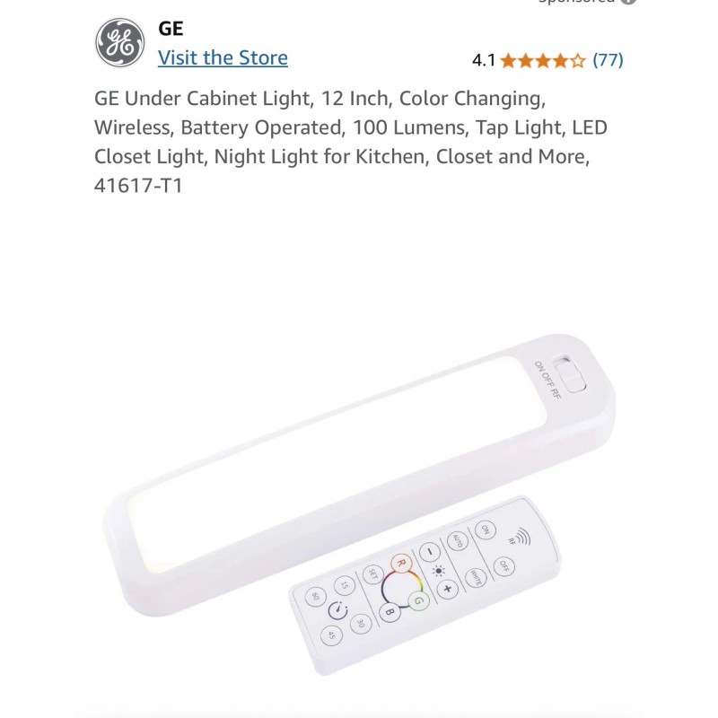 Utilitech 0877634 12 Inch Long LED Plug In Undercabinet Light