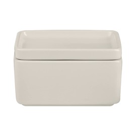 blomus Butter Dish Pilar Stoneware Butter Dish in Beige with Lid Moonbeam Colour 12 L x 9 W x 8 H cm